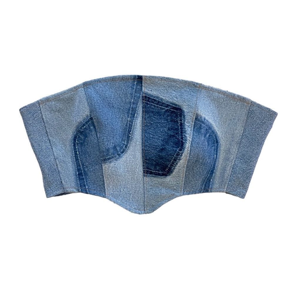FURST OF A KIND VINTAGE DENIM CORSET TUBE TOP (O/S)
